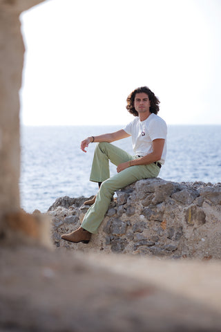 Sgherro Pantalone Flare Pistacchio 5 Tasche
