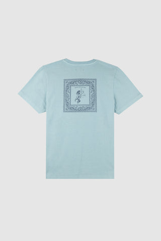 Vince Light Blue Bandana Raw Cotton  Tee