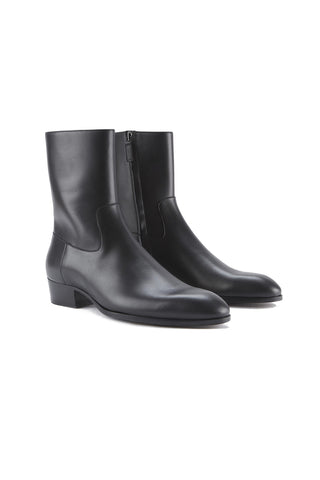 Cash Black Calf Leather Boots