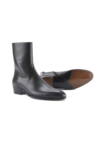 Cash Black Calf Leather Boots