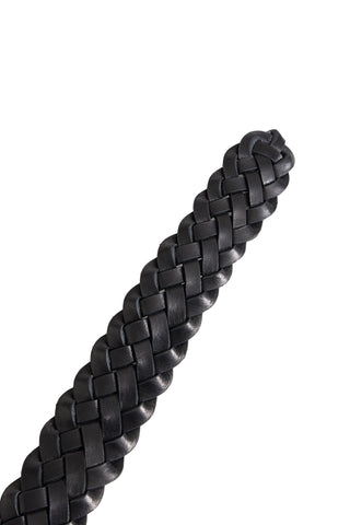 Cassidy 35mm Black Woven Leather Belt