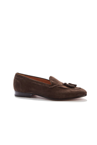 Lawrence Dark Brown Suede Tassel Loafers