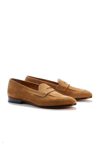 Lawrence Light Brown Suede Penny Loafers