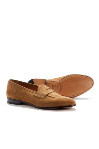 Lawrence Light Brown Suede Penny Loafers