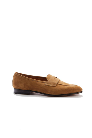 Lawrence Light Brown Suede Penny Loafers