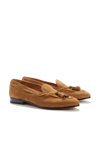 Lawrence Light Brown Suede Tassel Loafers