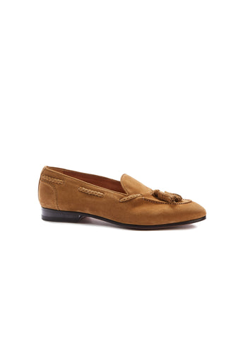 Lawrence Light Brown Suede Tassel Loafers