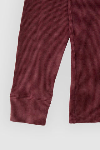 Tuco Waffle Knit Cotton Dark Red Shirt