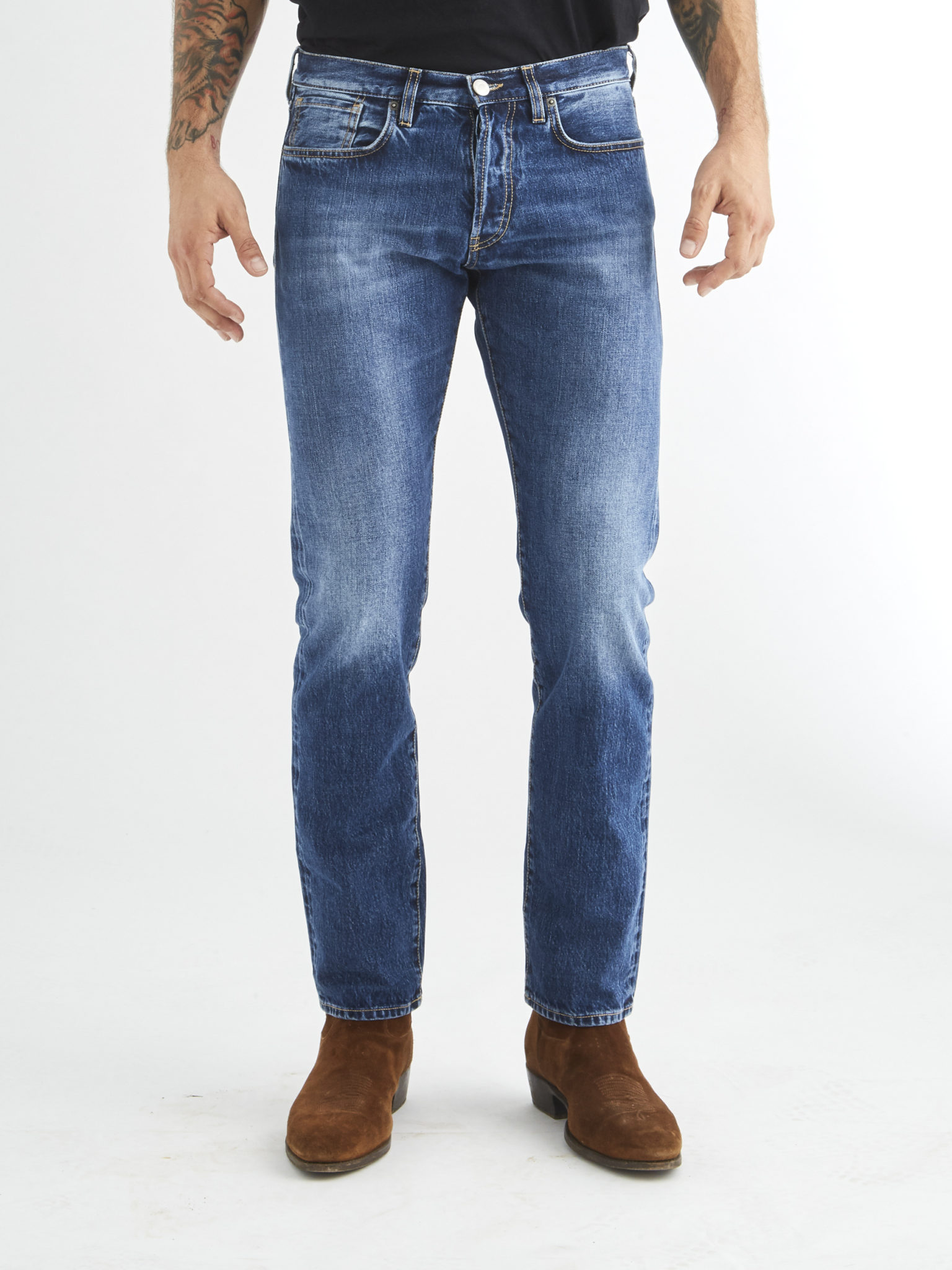 Bandito Blue Medium Wash Slim Fit Selvedge Jeans - Barbanera