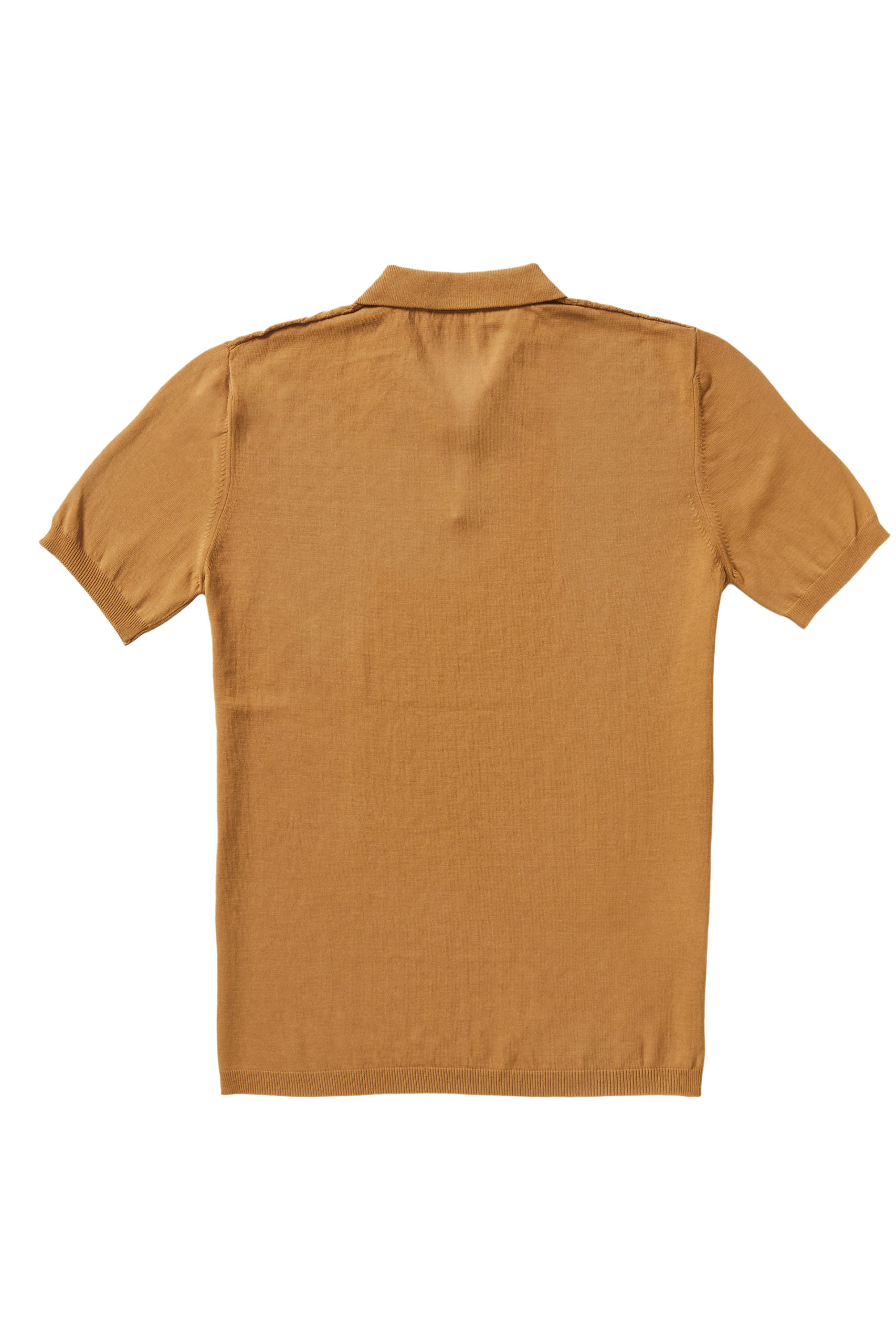P.P.P. Light Brown Vintage Pattern Knitted Cotton Polo Shirt - Barbanera