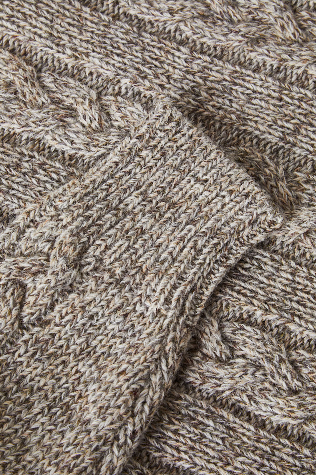 Alfredo Beige Melange Merino Wool Cable-Knit Sweater - Barbanera