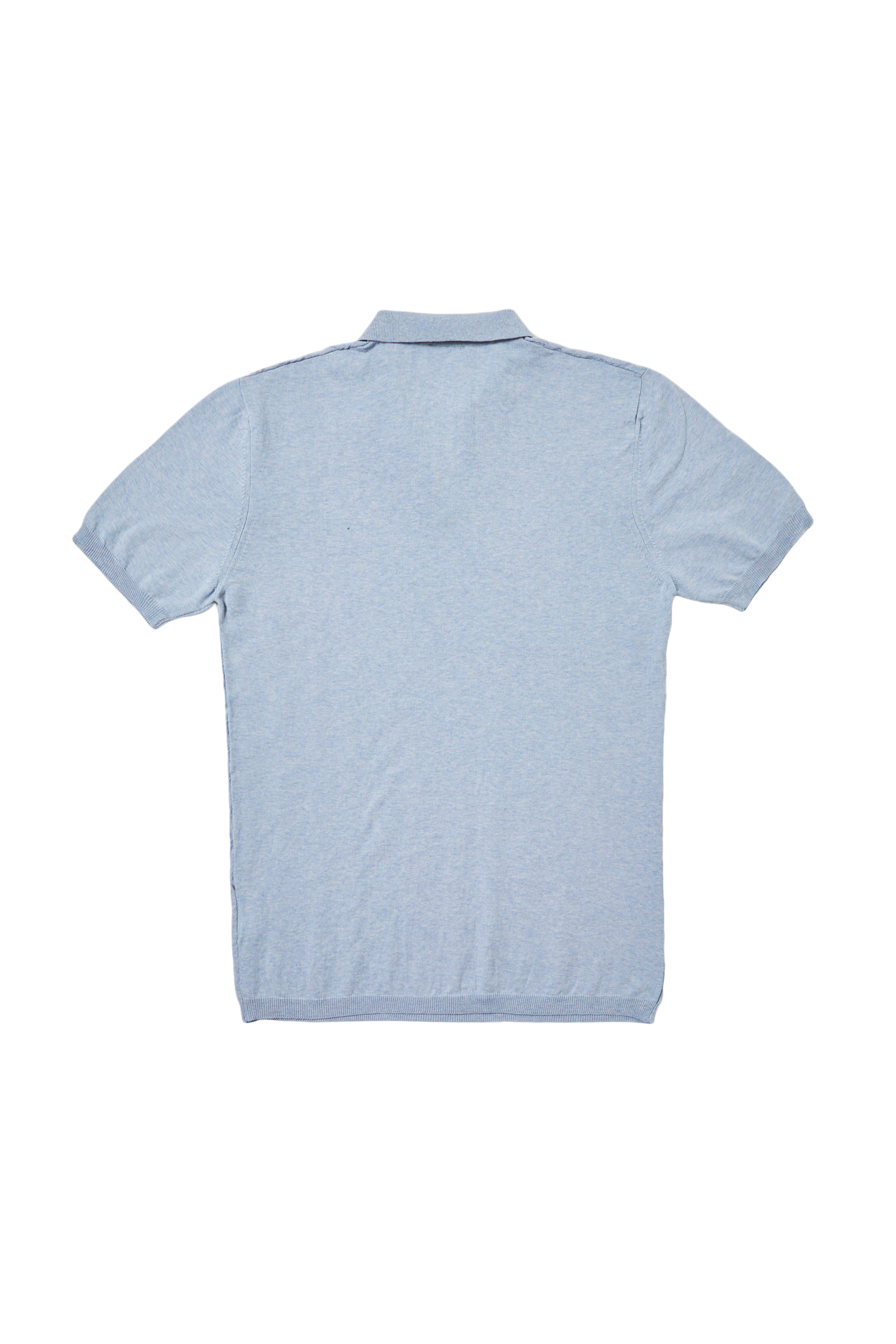 P.P.P. Light blue Vintage Pattern Knitted Cotton Polo Shirt - Barbanera