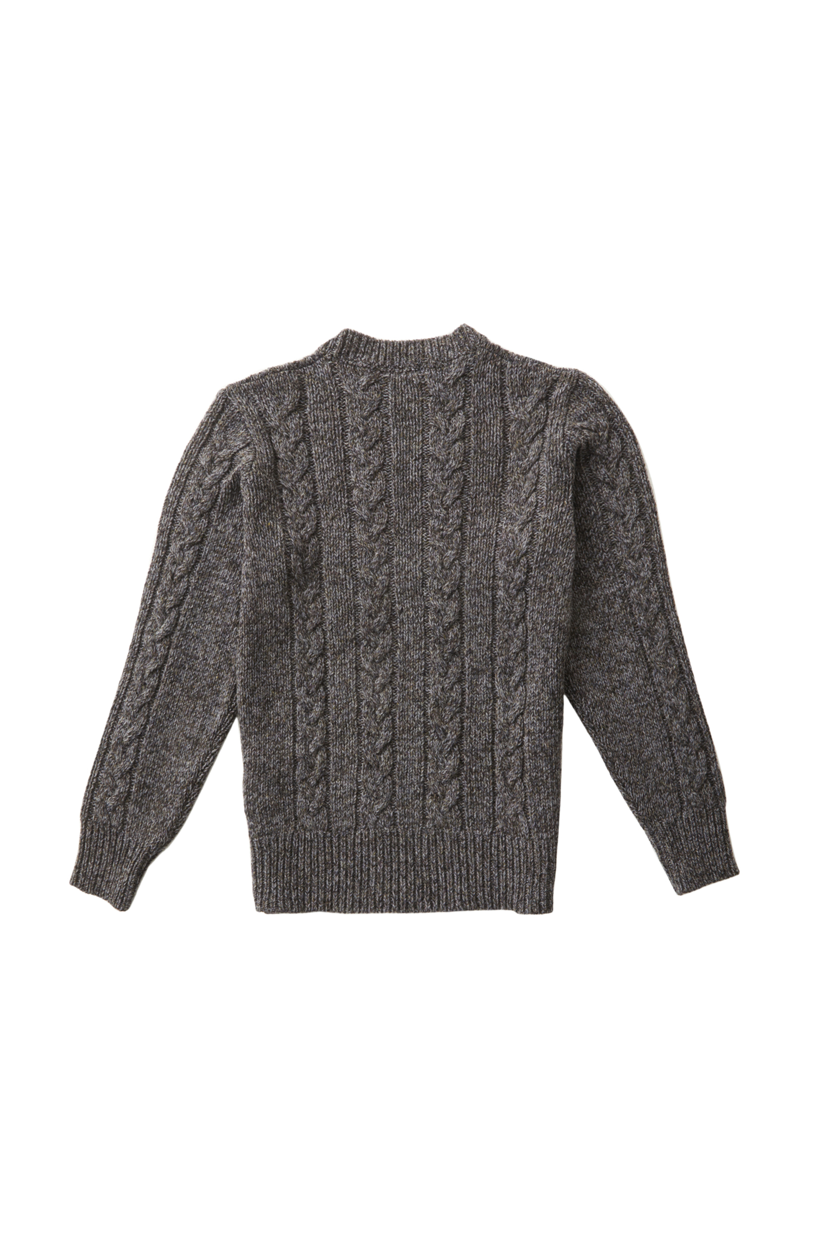 Alfredo Dark Grey Melange Merino Wool Cable-Knit Sweater - Barbanera