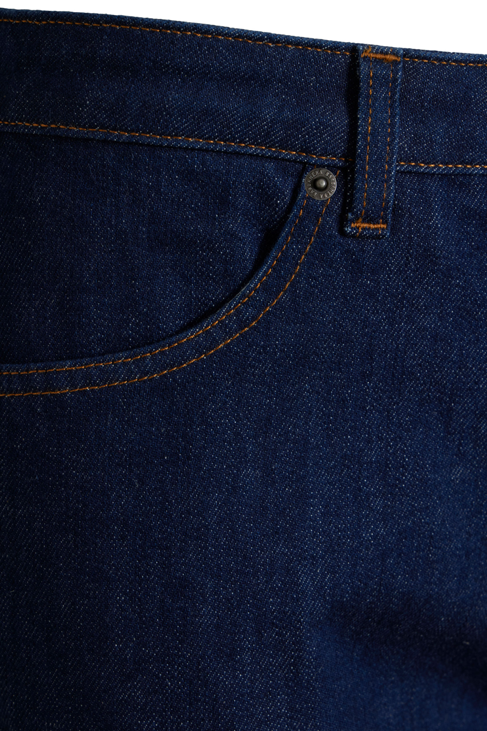 Regular fit washed jeans in dark blue denim